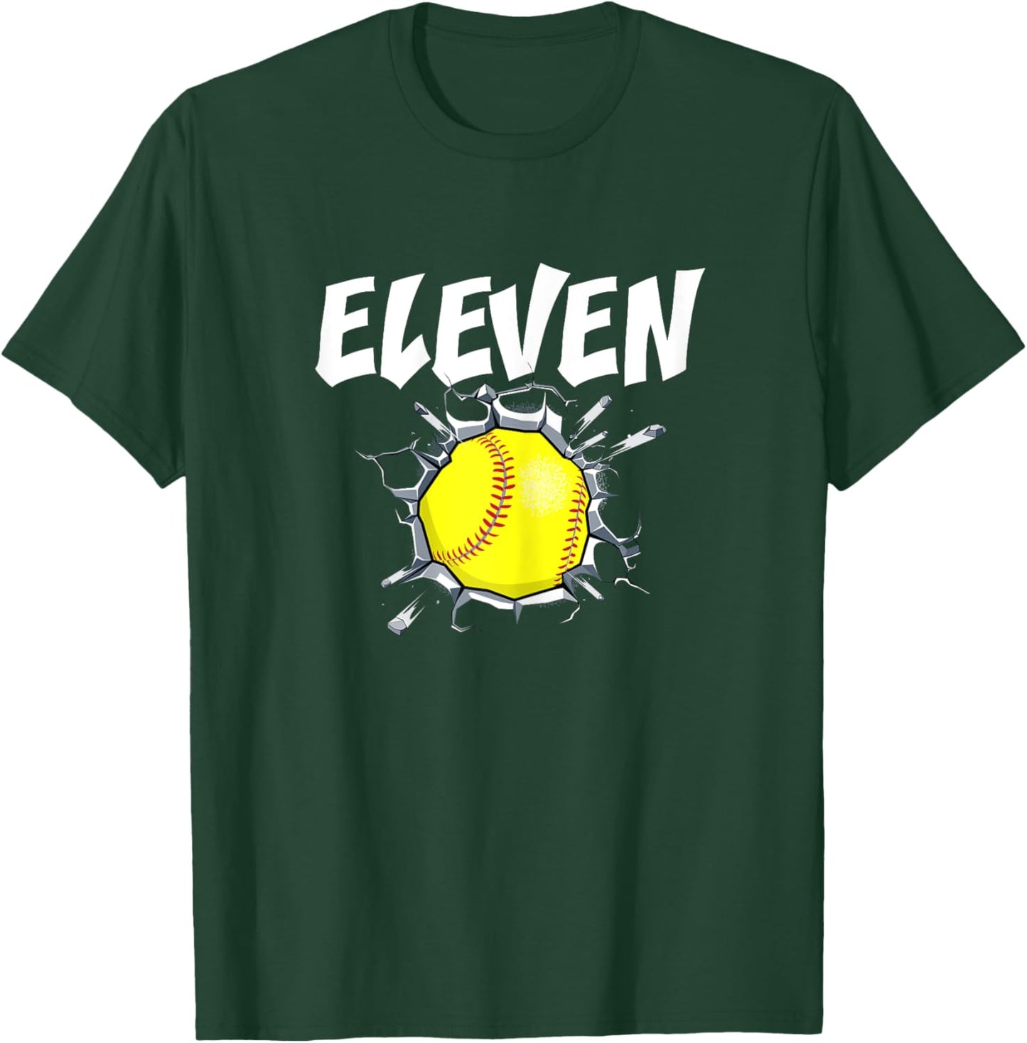 11 Year Old Softball Birthday Party Theme 11th Gift Girl T-Shirt - T-Shirt | Forest