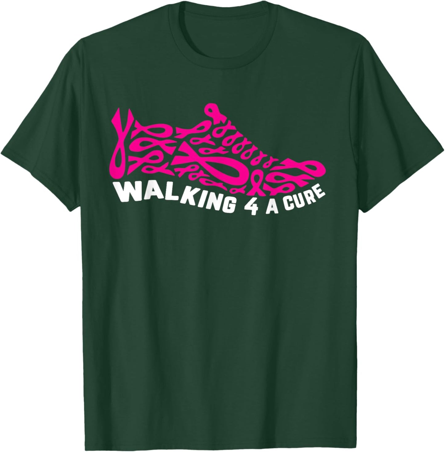 Breast Cancer Pink Ribbon Walk For Cure Cool Awareness Gifts T-Shirt - T-Shirt | Forest
