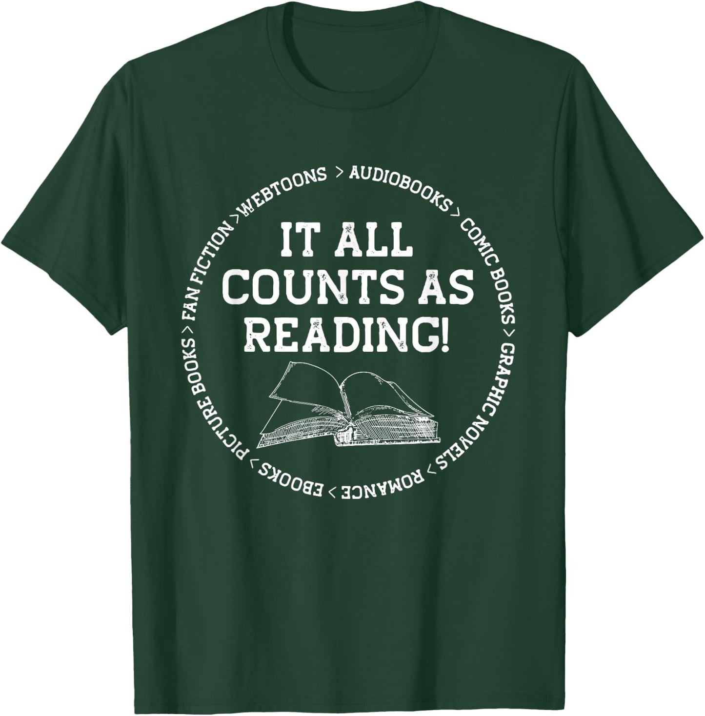 It All Counts as Reading T-Shirt - T-Shirt | Forest