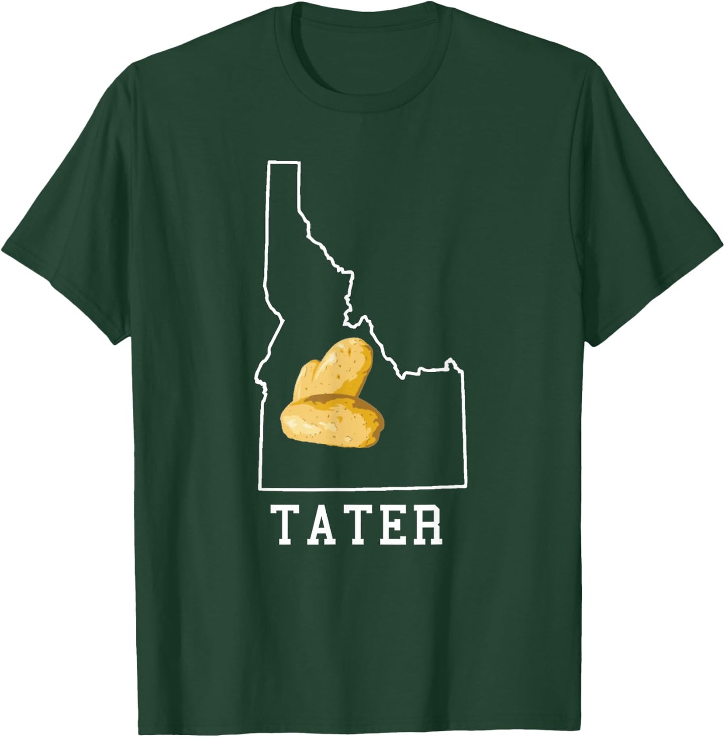 State of Idaho Map Idahoan Potato Tater Idaho T-Shirt - T-Shirt | Forest