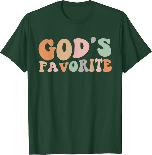 Retro Groovy God's Favorite Sarcastic Women Christian Humor T-Shirt - T-Shirt | Forest