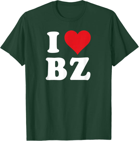 I Heart BZ Initials I Love B.Z. First And Last Name B Z T-Shirt - T-Shirt | Forest