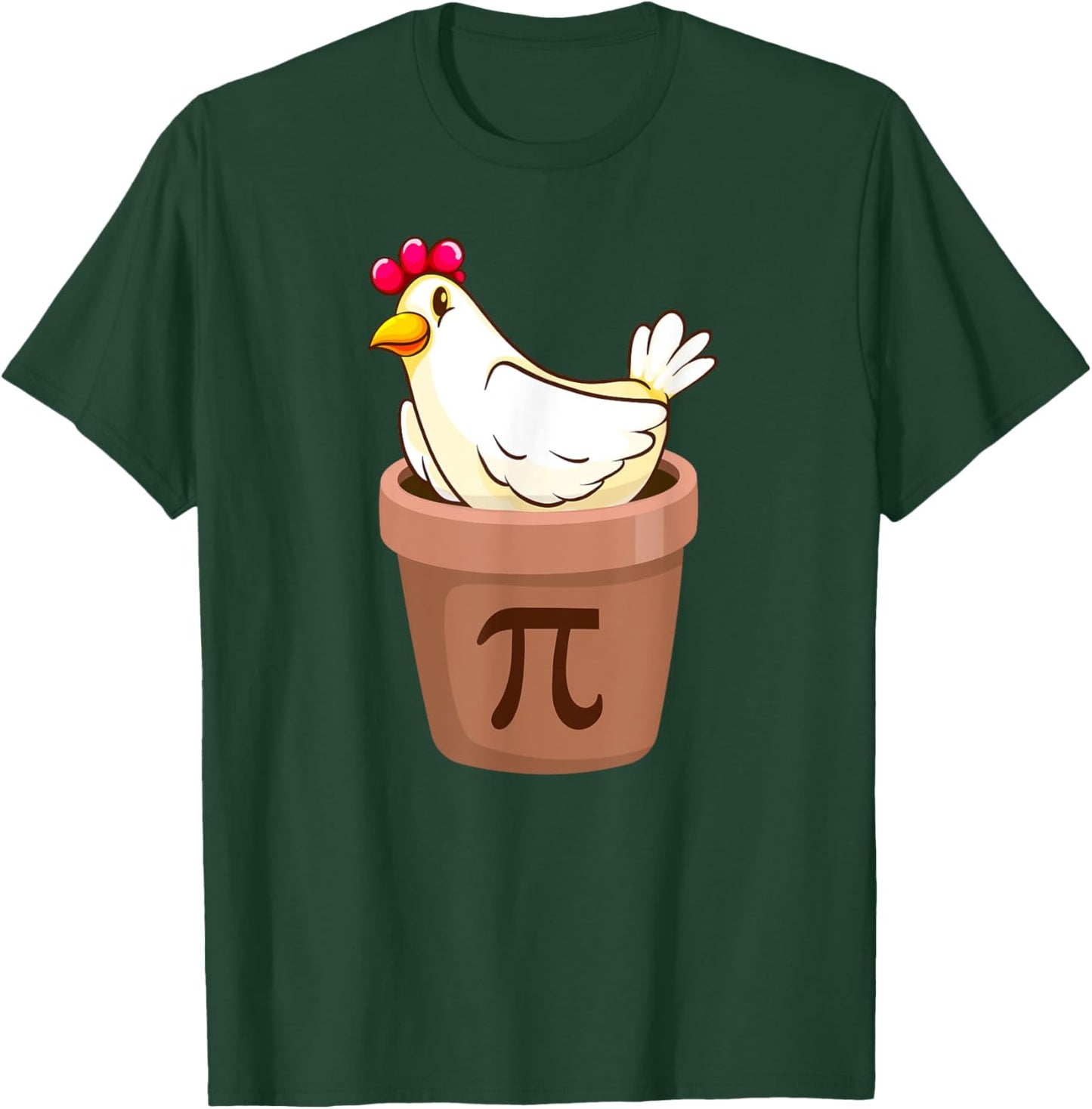 Chicken Pot Pi Day Funny Math pun Chicken Pi Day Cartoon T-Shirt - T-Shirt | Forest
