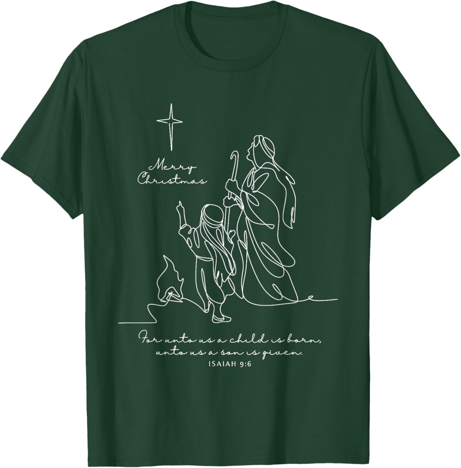 Merry Christmas Xmas Christian Cross Jesus Pajamas Holiday T-Shirt - T-Shirt | Forest