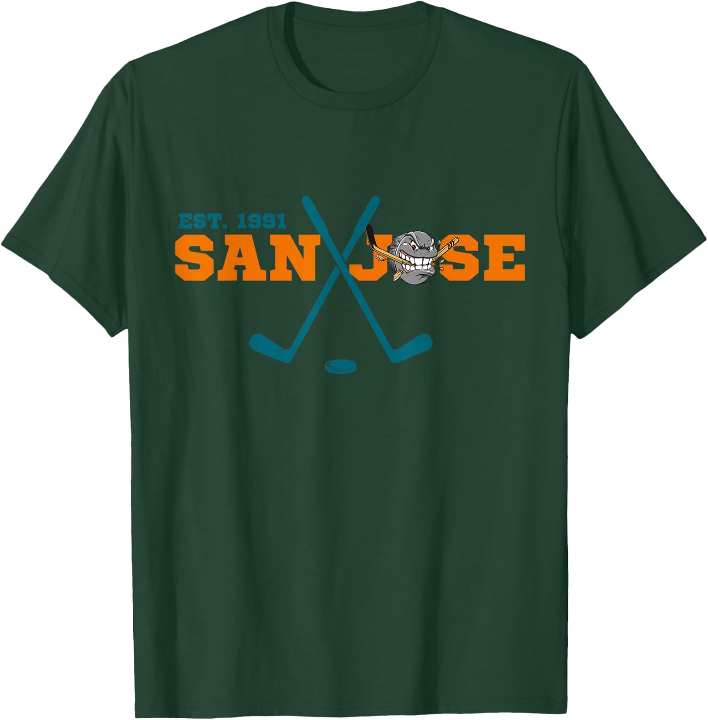 San Jose Est 1991 Sports Team Novelty Athletic T-Shirt - T-Shirt | Forest