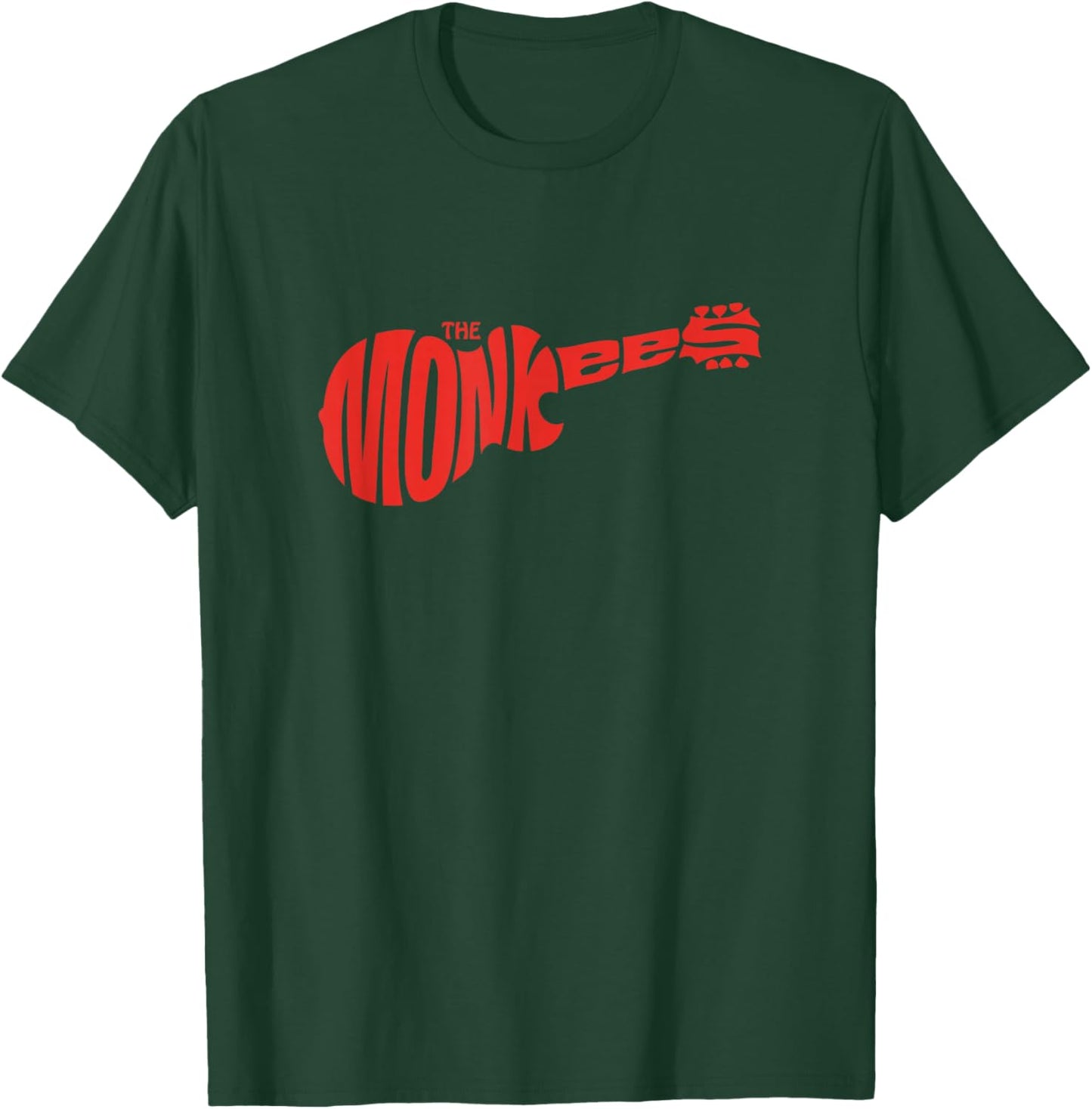 The Monkees Classic Red Guitar Logo Black T-Shirt - T-Shirt | Forest