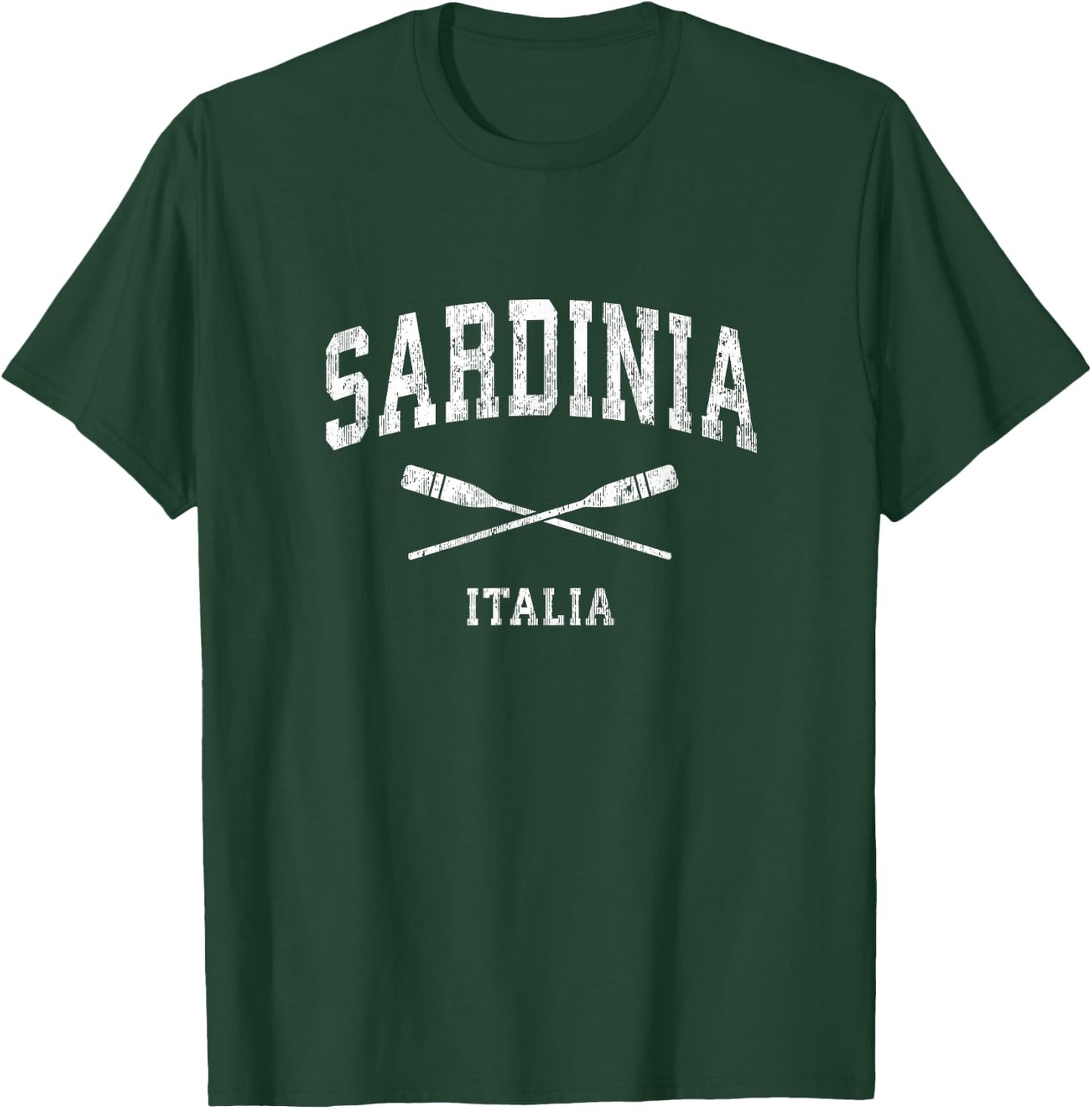 Sardinia Italy Vintage Nautical Paddles Sports Oars T-Shirt - T-Shirt | Forest