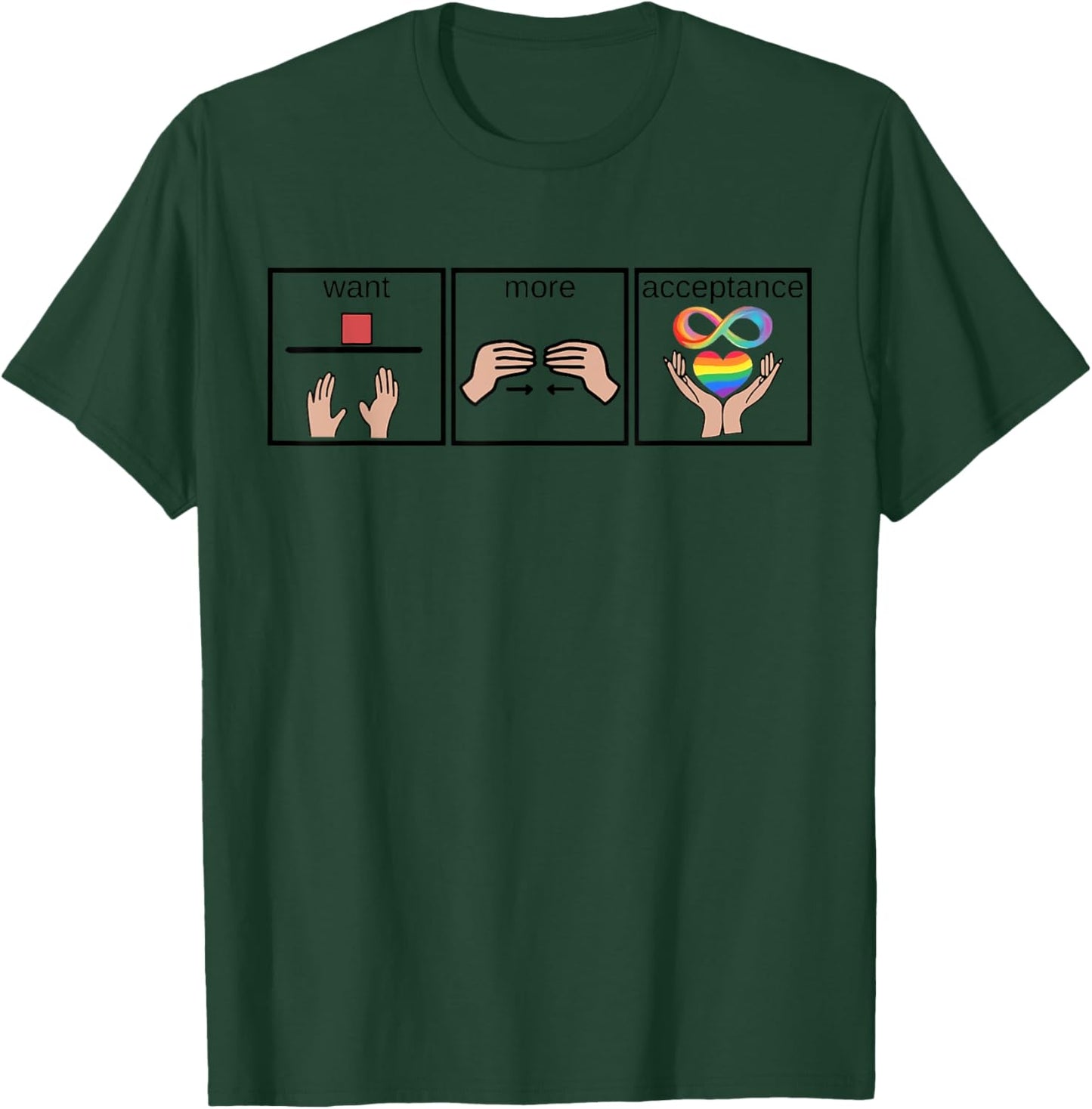 Want More Acceptance Sped Teacher Autism Awareness Month T-Shirt - T-Shirt | Forest