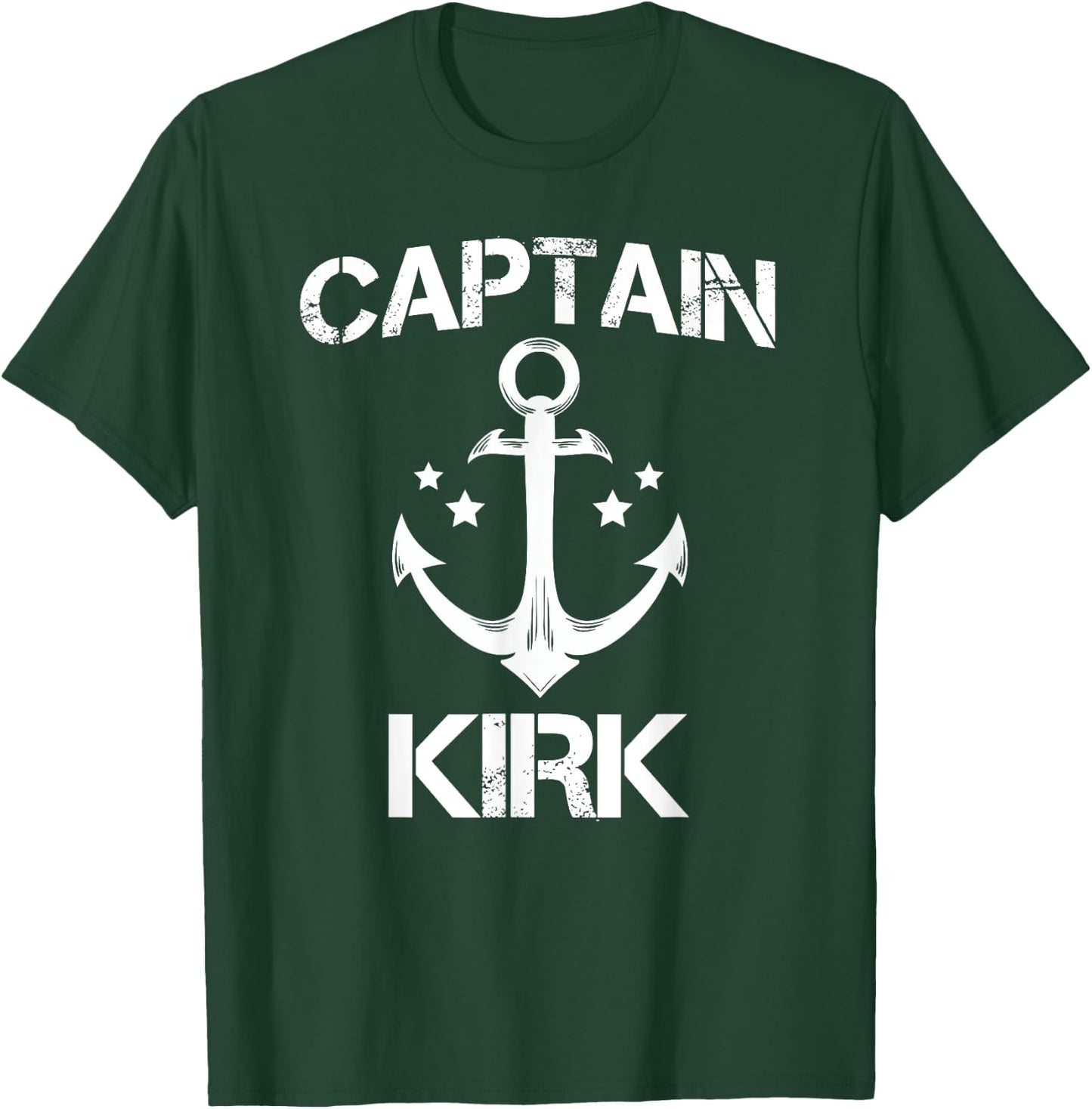 CAPTAIN KIRK Funny Birthday Personalized Name Boat Gift T-Shirt - T-Shirt | Forest