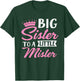 Big Sister To A Little Mister Cute Family Gender Reveal T-Shirt - T-Shirt | Forest