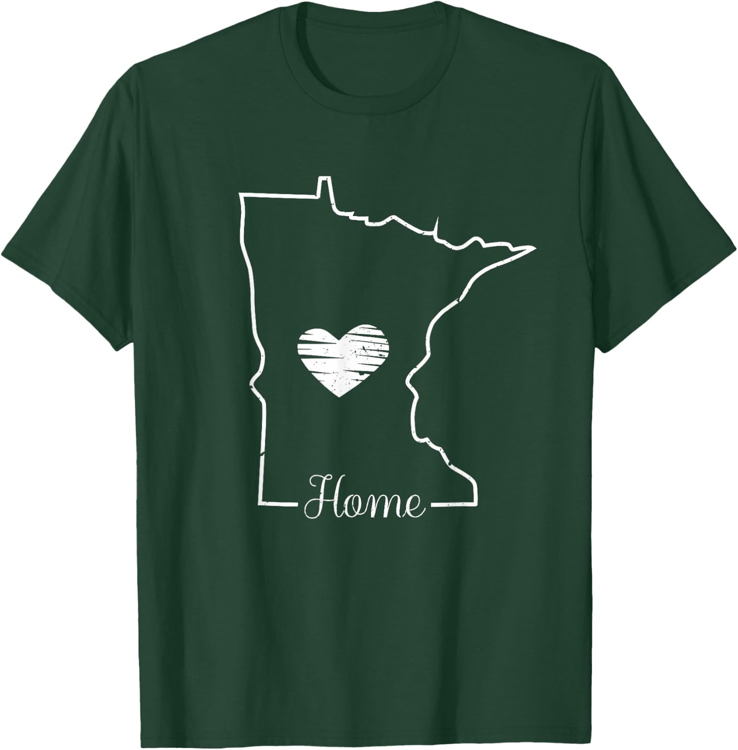 Minnesota Home Shirt MN Graphic Map with Heart T-Shirt - T-Shirt | Forest