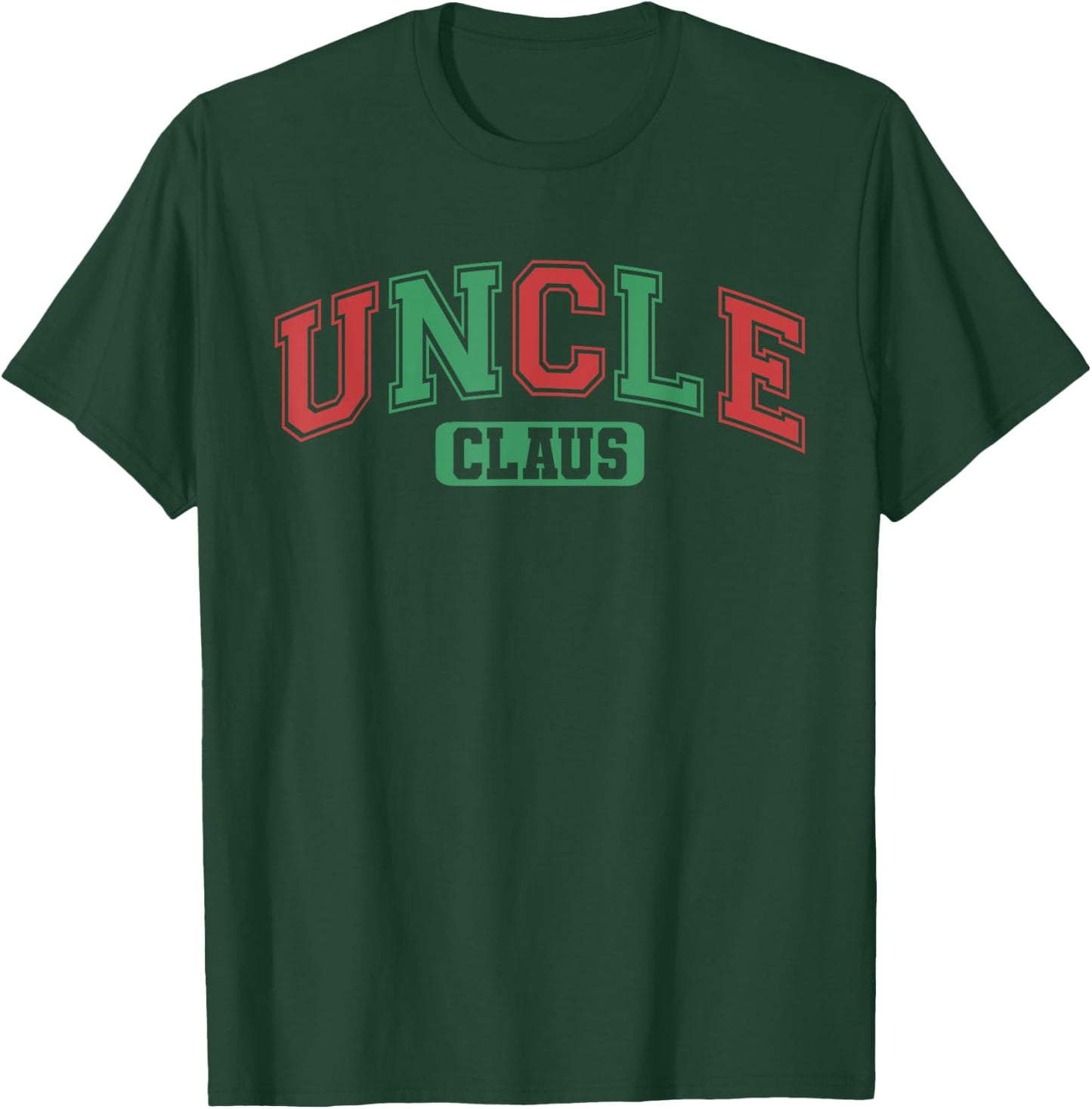 Uncle Claus Xmas Santa Hat Matching Family Christmas Pajamas T-Shirt - T-Shirt | Forest