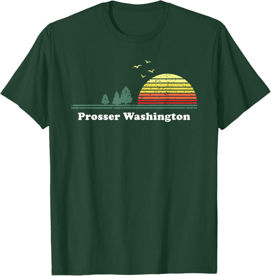 Vintage Prosser, Washington Sunset Souvenir Print T-Shirt - T-Shirt | Forest