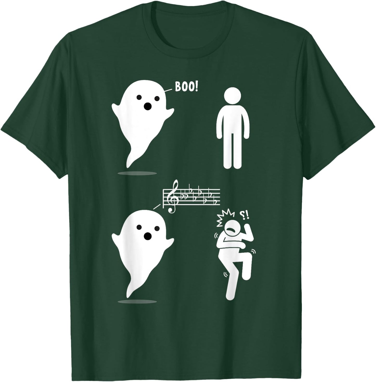 Musical Ghost Funny Music Theory Music Teacher Musician T-Shirt - T-Shirt | Forest