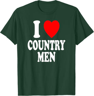 I Heart (Love) Country Men Southern Attraction Preference T-Shirt - T-Shirt | Forest