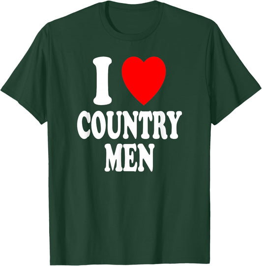 I Heart (Love) Country Men Southern Attraction Preference T-Shirt - T-Shirt | Forest