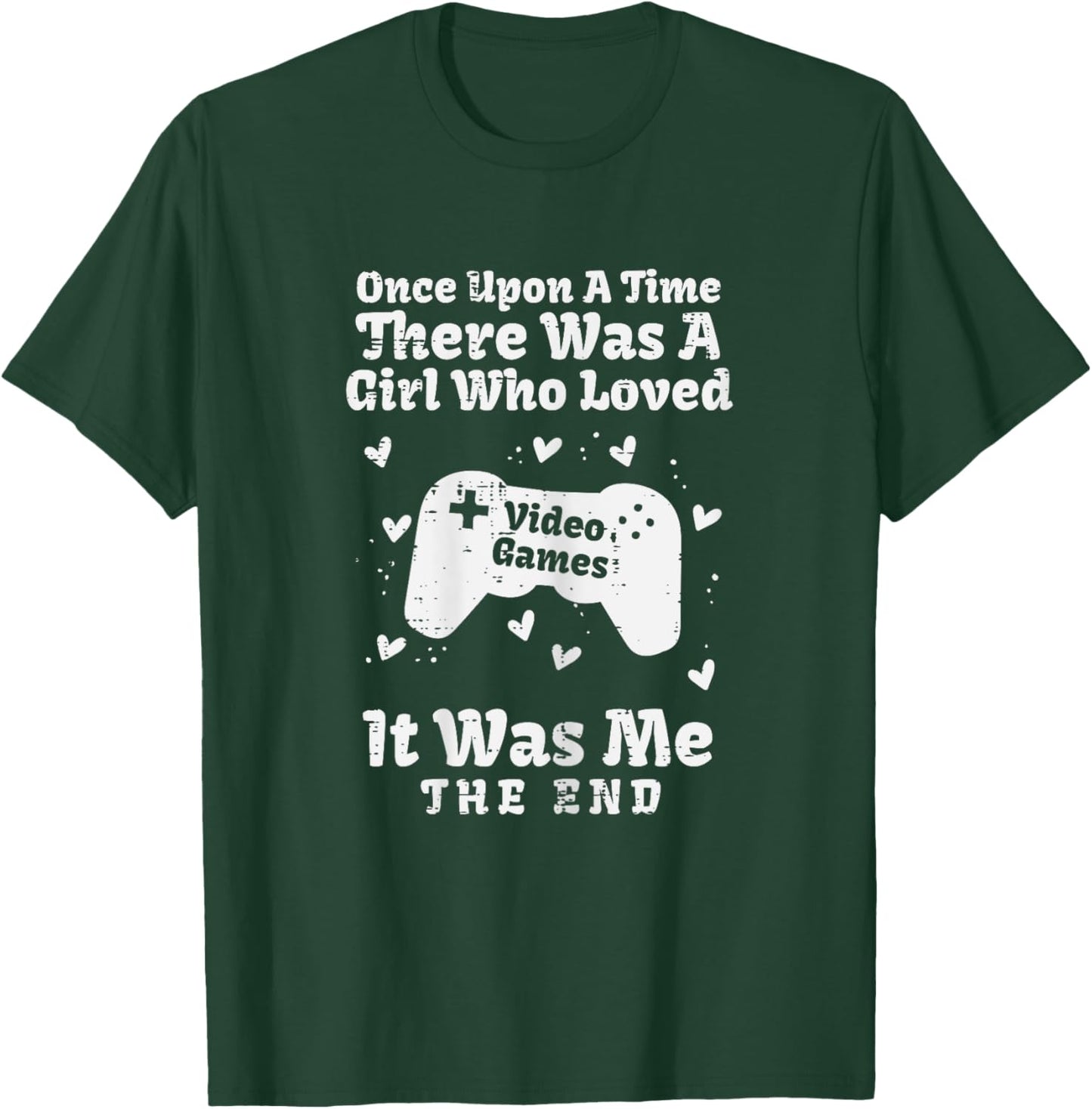 Once Upon Time Girl Love Video Games Gamer Women Girls Kids T-Shirt - T-Shirt | Forest