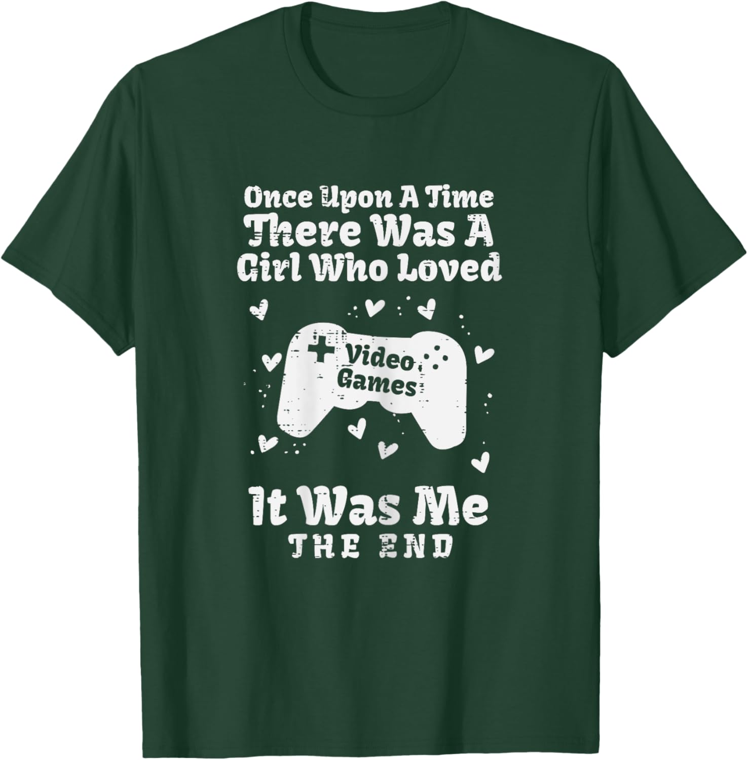 Once Upon Time Girl Love Video Games Gamer Women Girls Kids T-Shirt - T-Shirt | Forest
