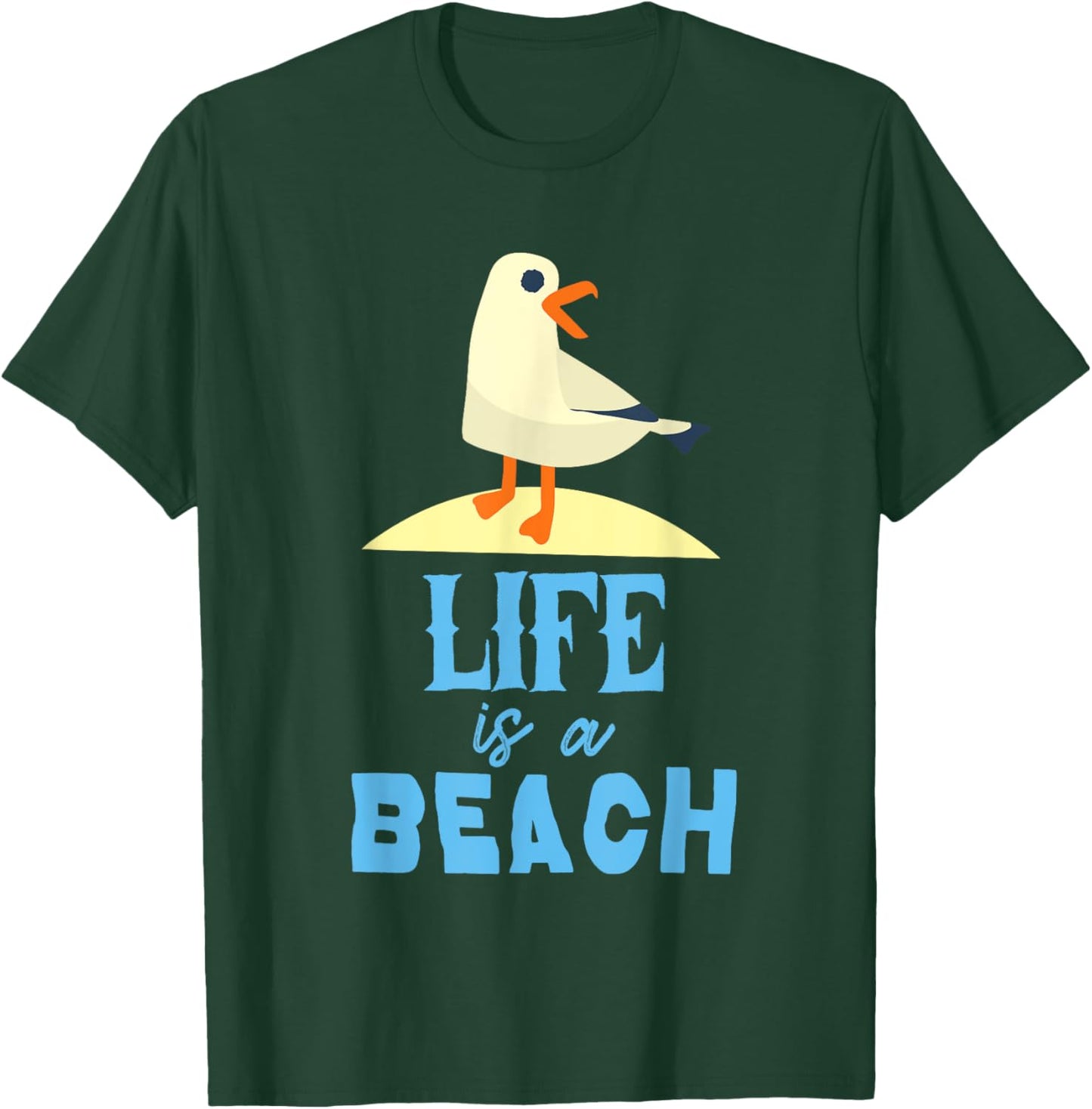 Life at the Beach Seagul bird at the beach life is a beach T-Shirt - T-Shirt | Forest