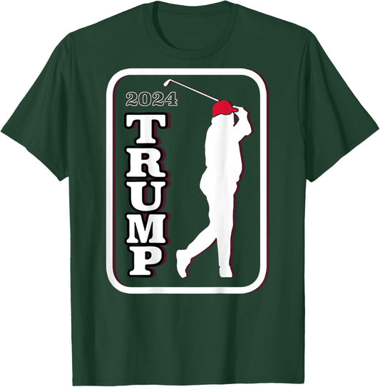Trump 2024 Golf (on back) T-Shirt - T-Shirt | Forest