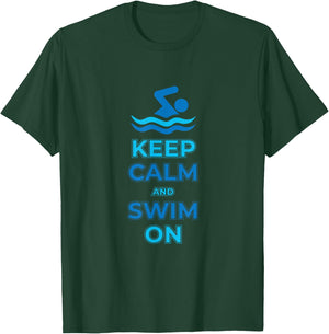 Keep calm and swim on design T-Shirt - T-Shirt | Forest