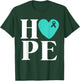 Ovarian Cancer Awareness Shirts Teal Ribbon Shirt Hope T-Shirt - T-Shirt | Forest
