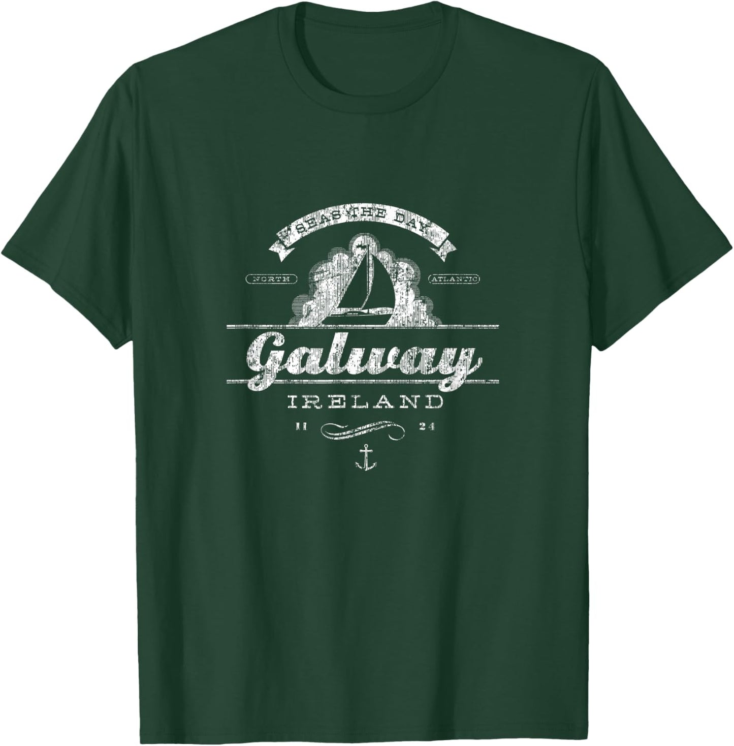 Galway Sailboat Vintage Nautical Throwback T-Shirt - T-Shirt | Forest