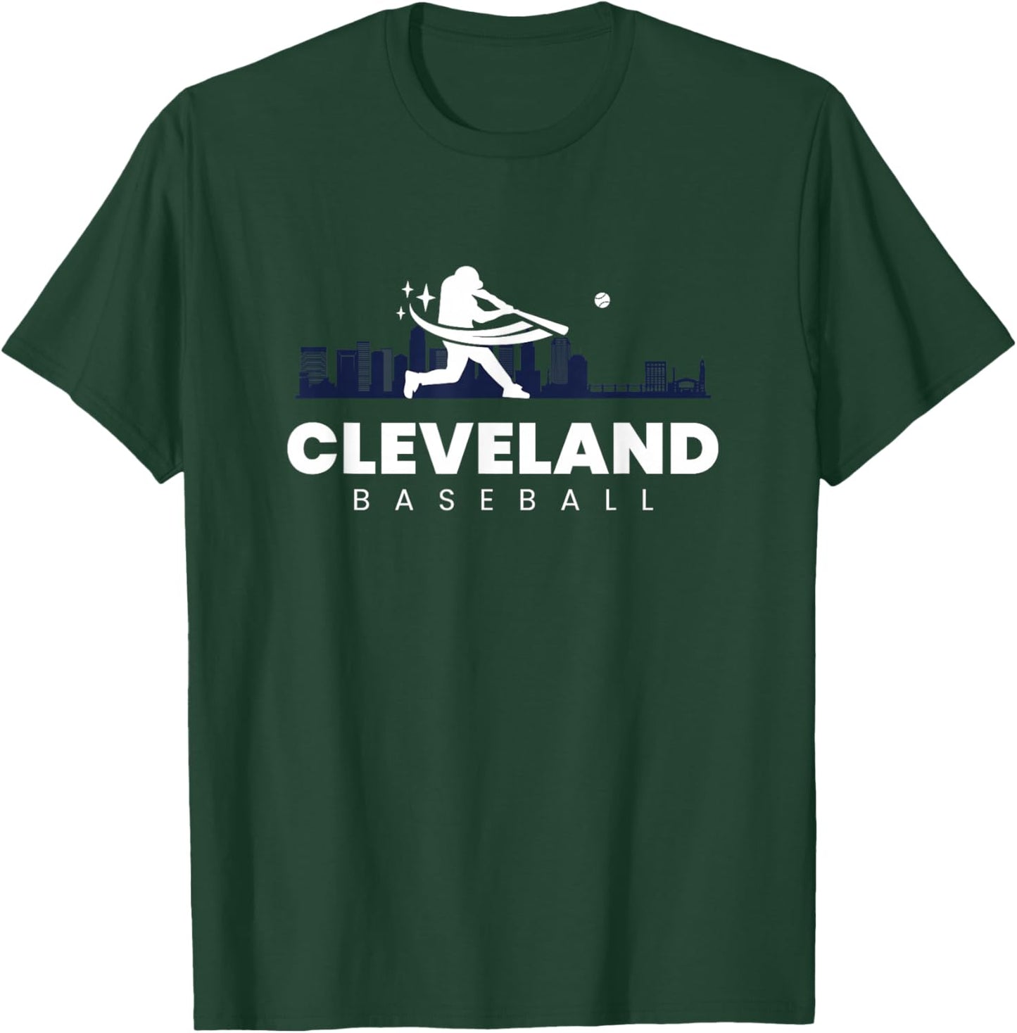 Cleveland Baseball Vintage Minimalist Retro Baseball Lover T-Shirt - T-Shirt | Forest