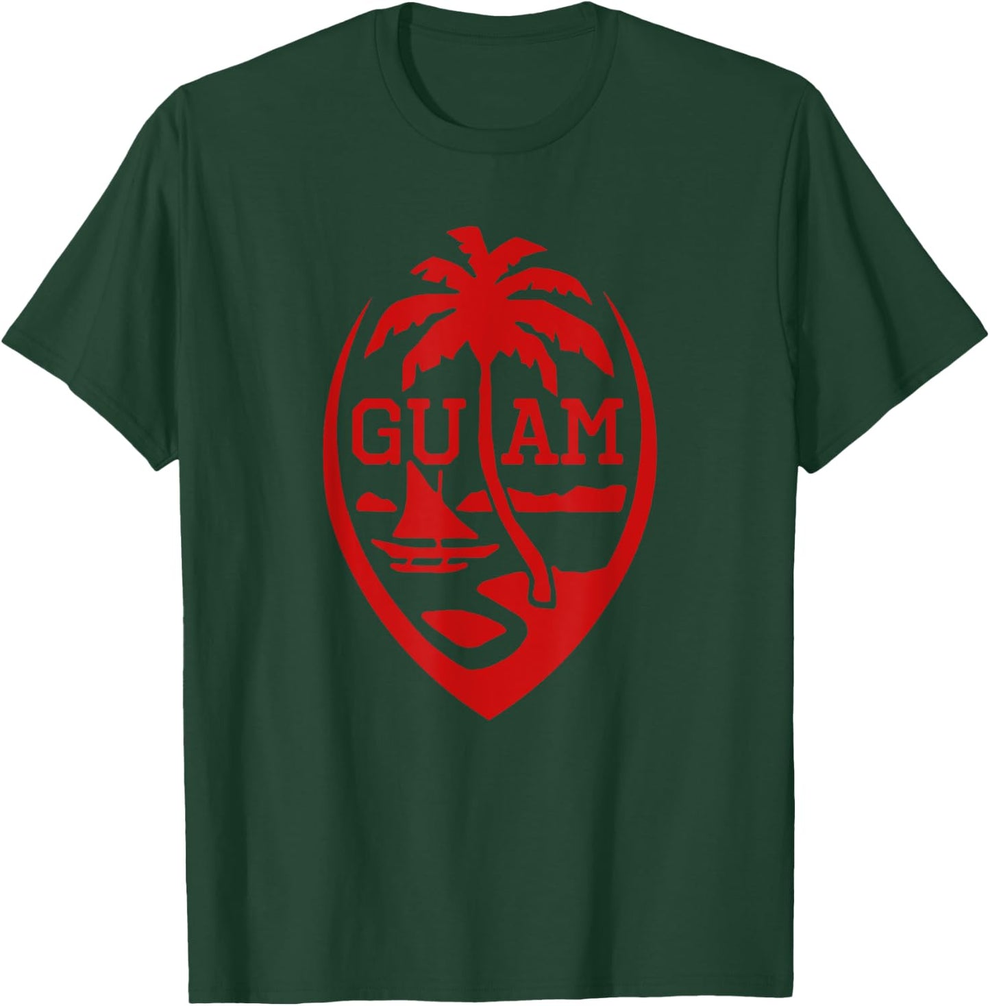 Guam Flag Seal USA T Shirt | Guamanian Chamorro Gifts T-Shirt - T-Shirt | Forest