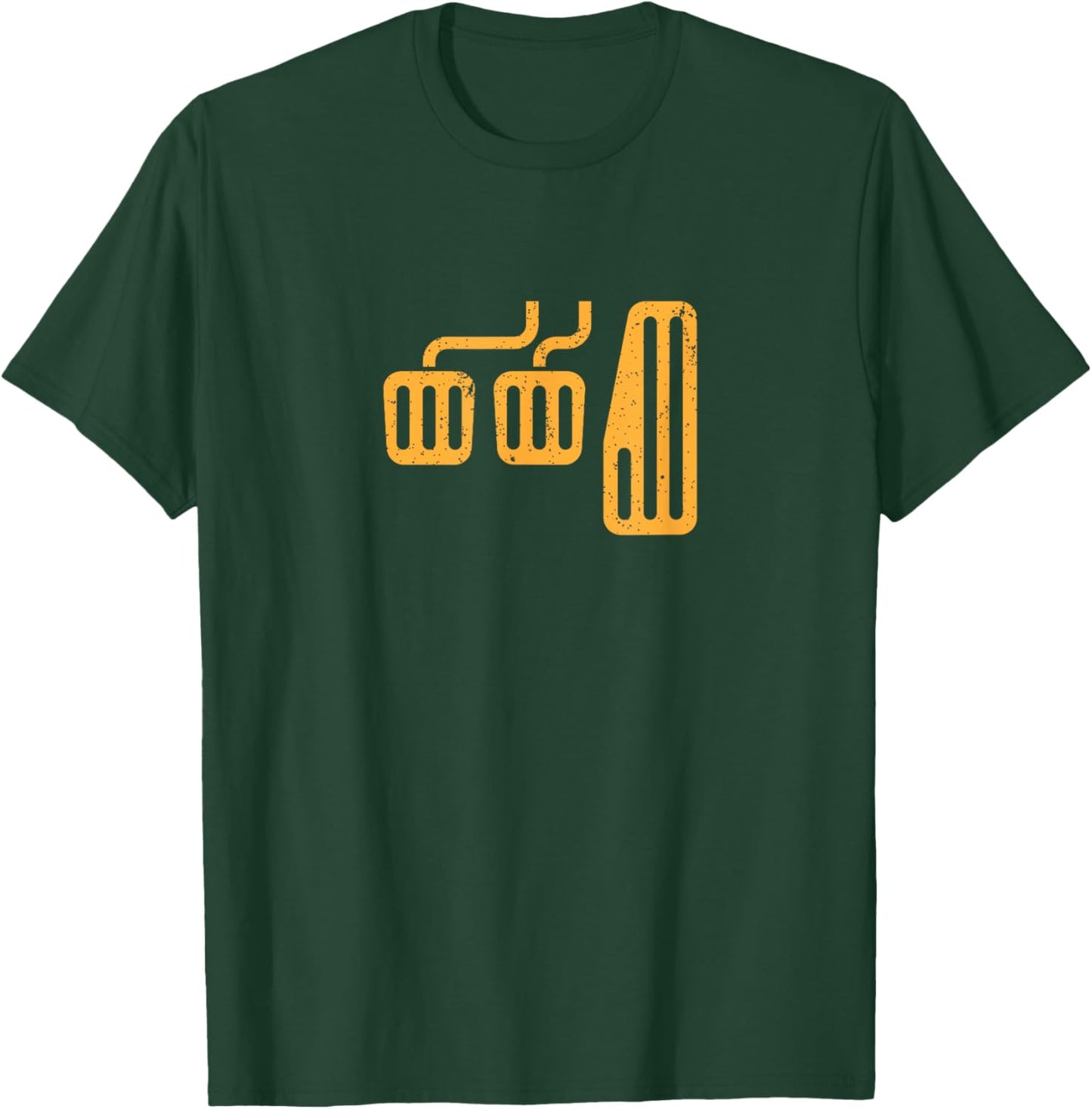 Drive Manual Transmission Three Pedals Distressed Vintage T-Shirt - T-Shirt | Forest