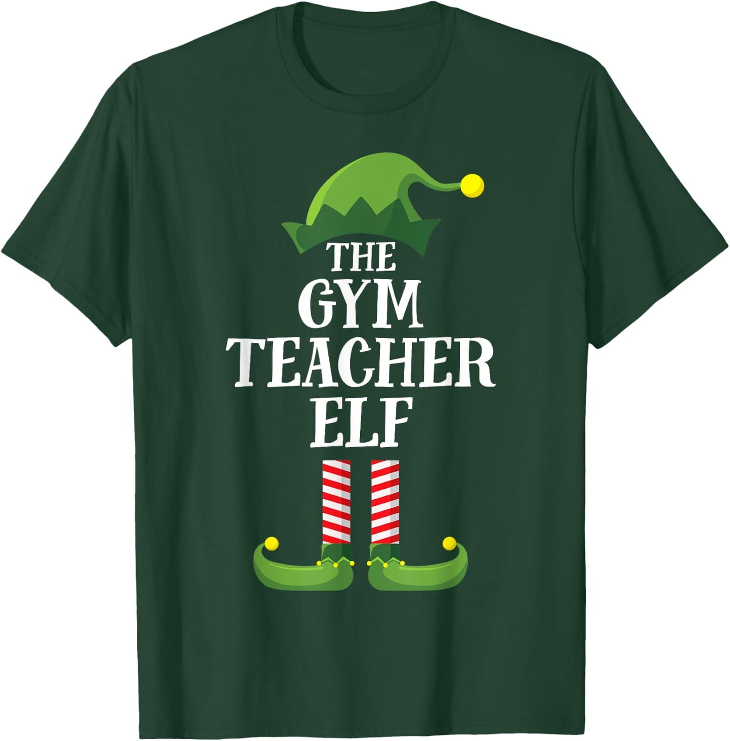 Gym Teacher Elf Matching Family Group Christmas Party Men Women Kids T-Shirt - T-Shirt | Forest
