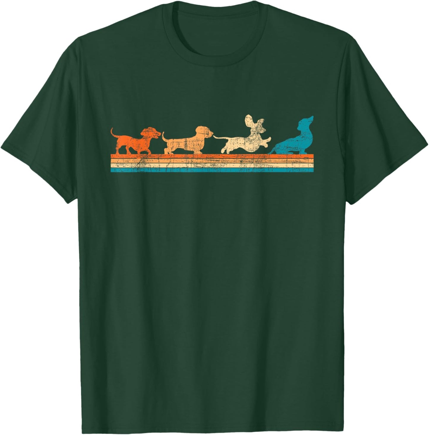 Retro Vintage Dachshund - Dog Owner Animal Lover Pet Trainer Men Women Girls Kids T-Shirt - T-Shirt | Forest