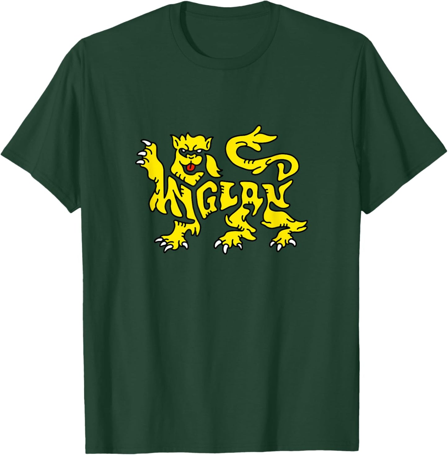 England Heraldic Lion Word Art - England Coat of Arms Animal T-Shirt - T-Shirt | Forest