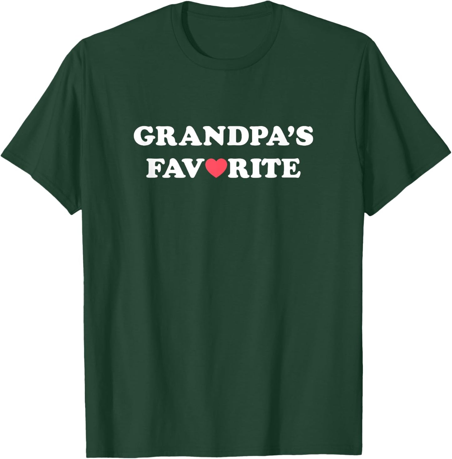 Grandpa's Favorite (grandpa, with red heart) T-Shirt - T-Shirt | Forest