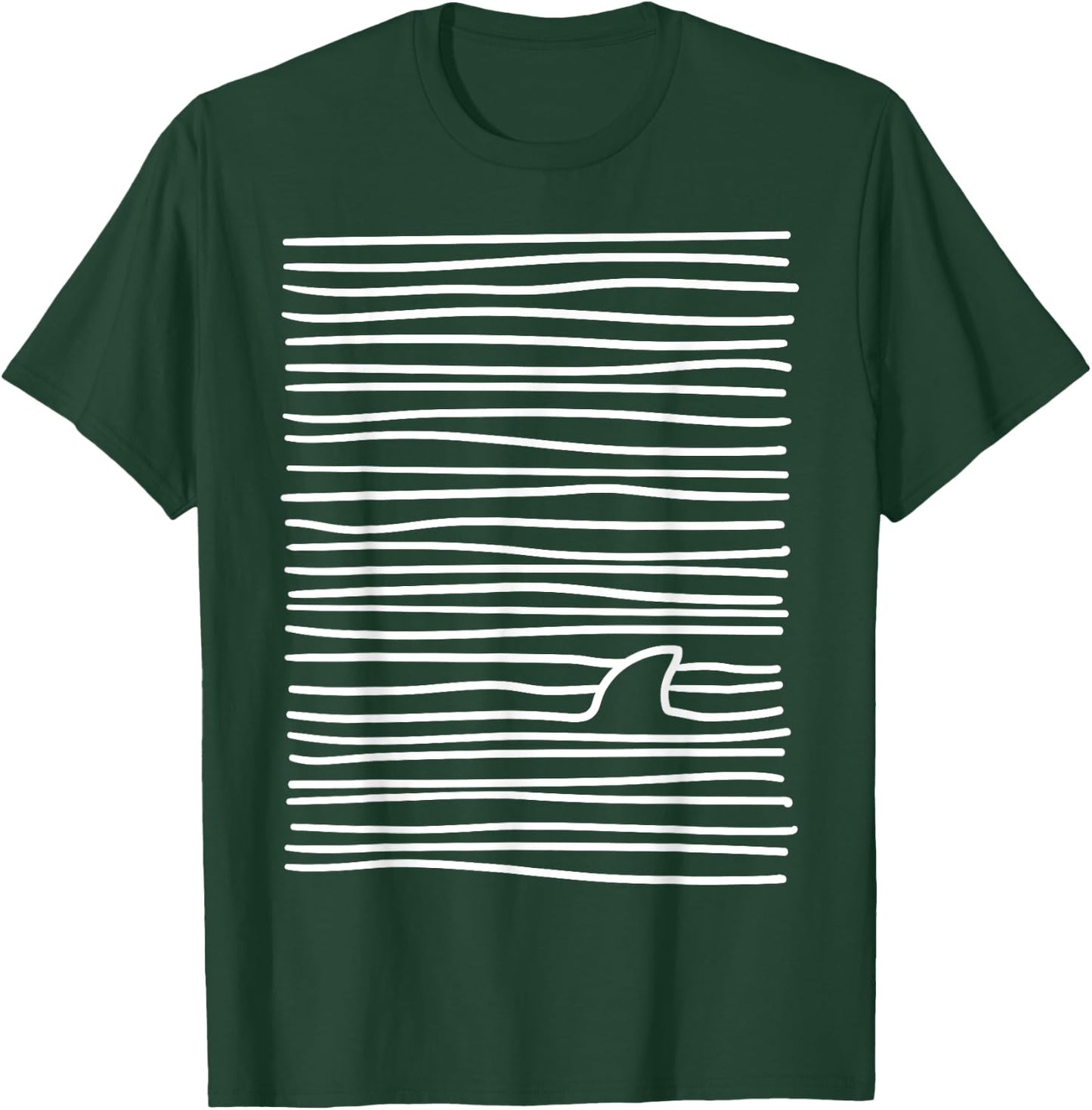 Minimalist Line Drawing Simple Unique Shark Fin T-Shirt - T-Shirt | Forest