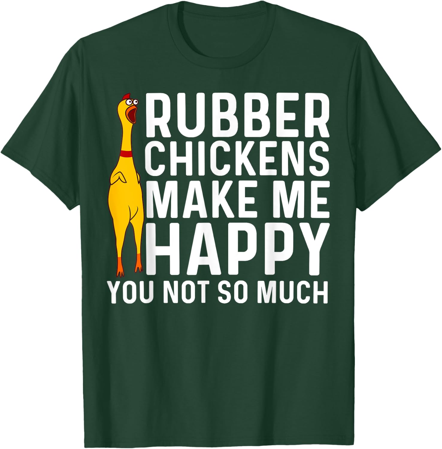 Funny Rubber Chicken Gift Men Women Rubber Chicken Costume T-Shirt - T-Shirt | Forest