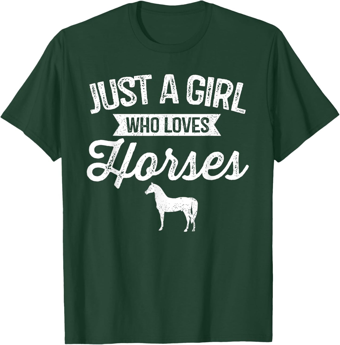 Just A Girl Who Loves Horses Horseback Riding Lover T-Shirt - T-Shirt | Forest