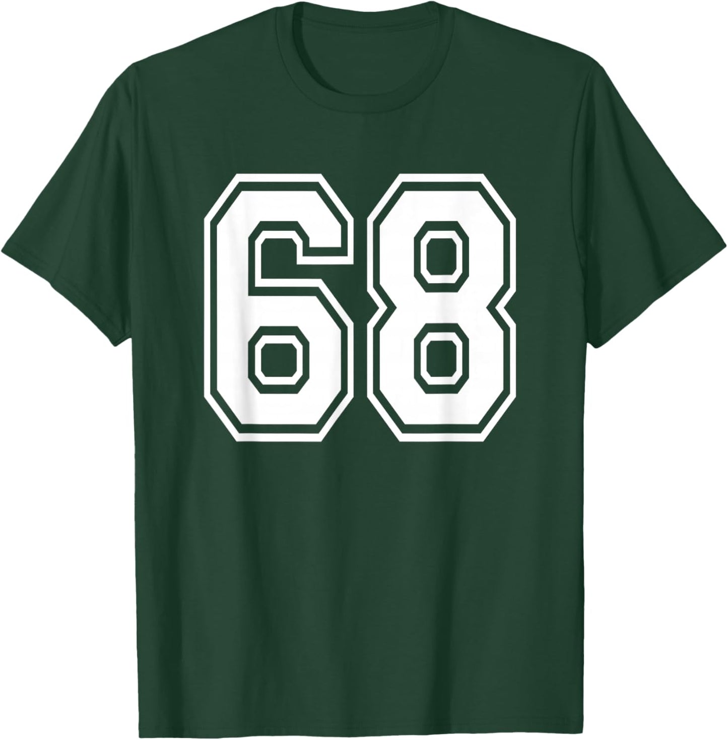 Number 68 Birthday 60th Sports Player Team Numbered Jersey T-Shirt - T-Shirt | Forest