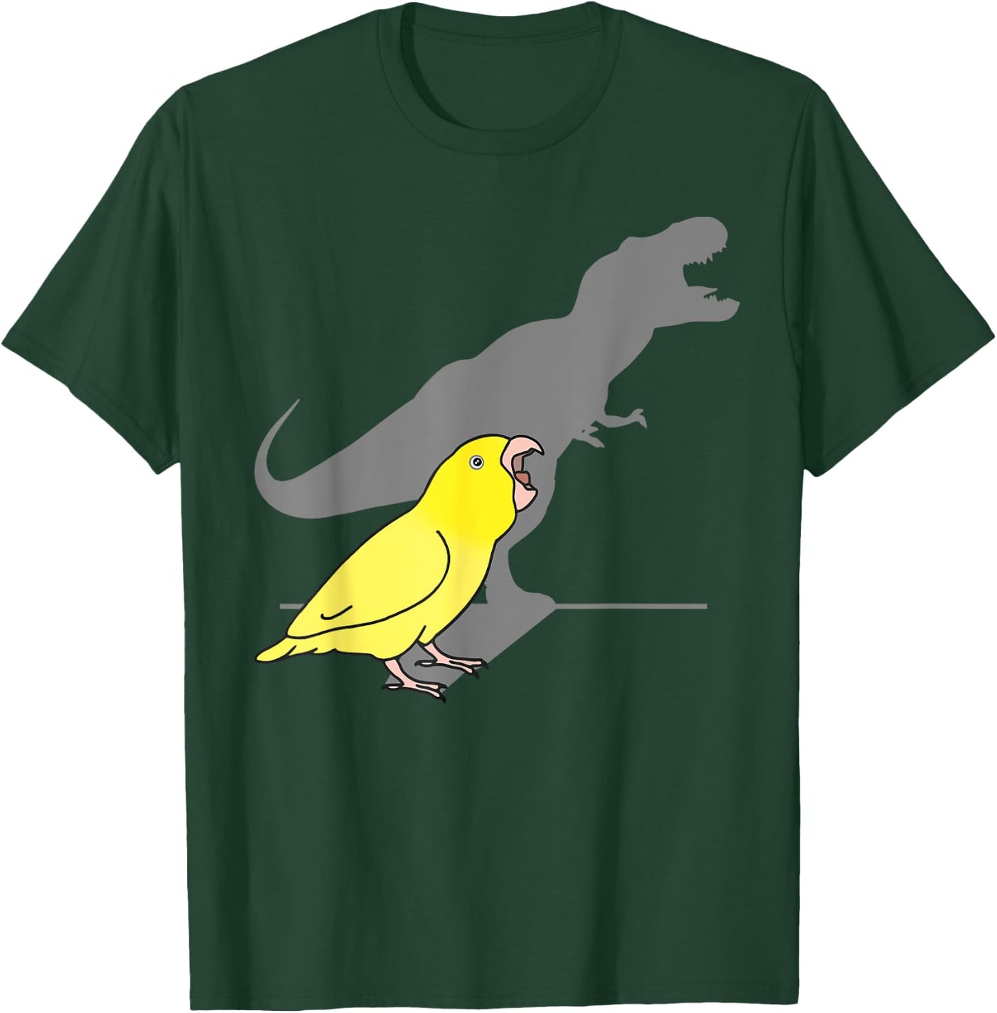 Cute Dinosaur parrot, Funny Bird, T-rex yellow parrotlet T-Shirt - T-Shirt | Forest