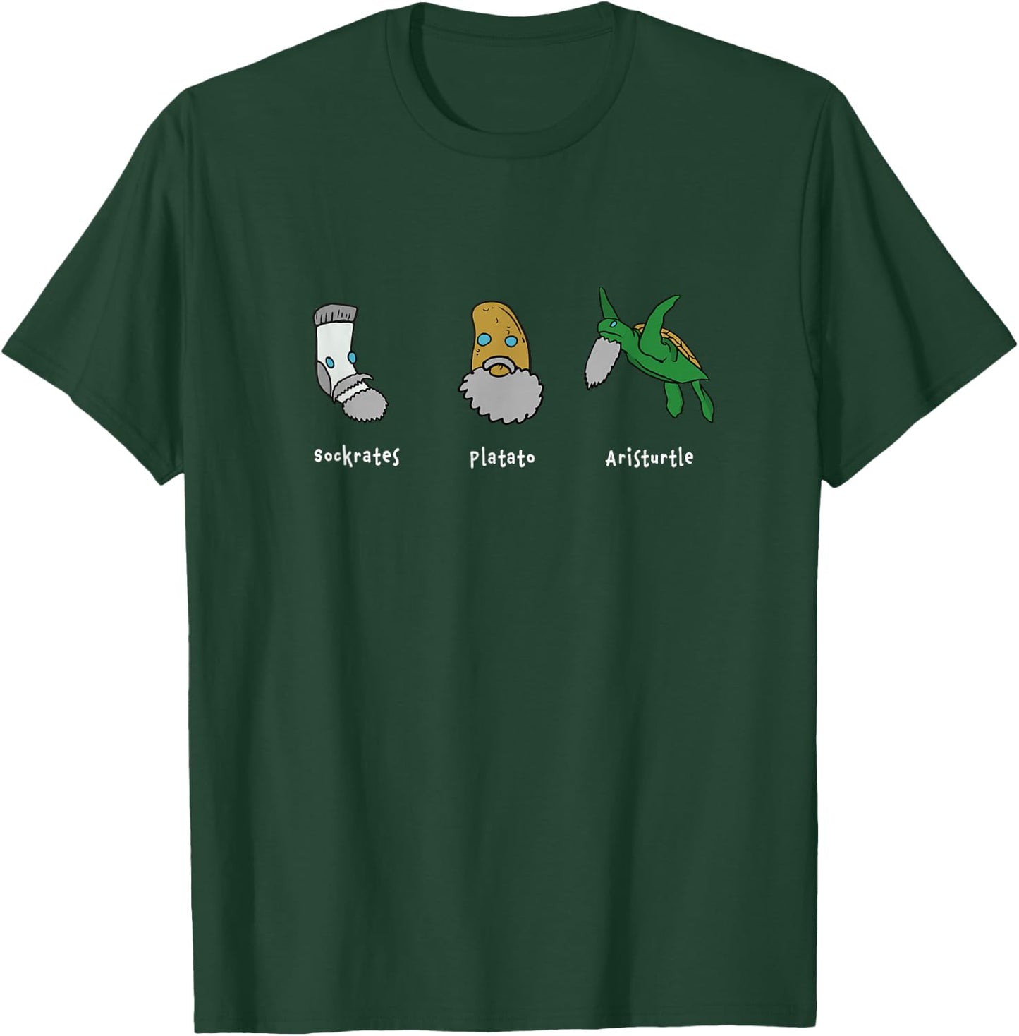 Philosophy Socrates Plato Aristotle Design T-Shirt - T-Shirt | Forest