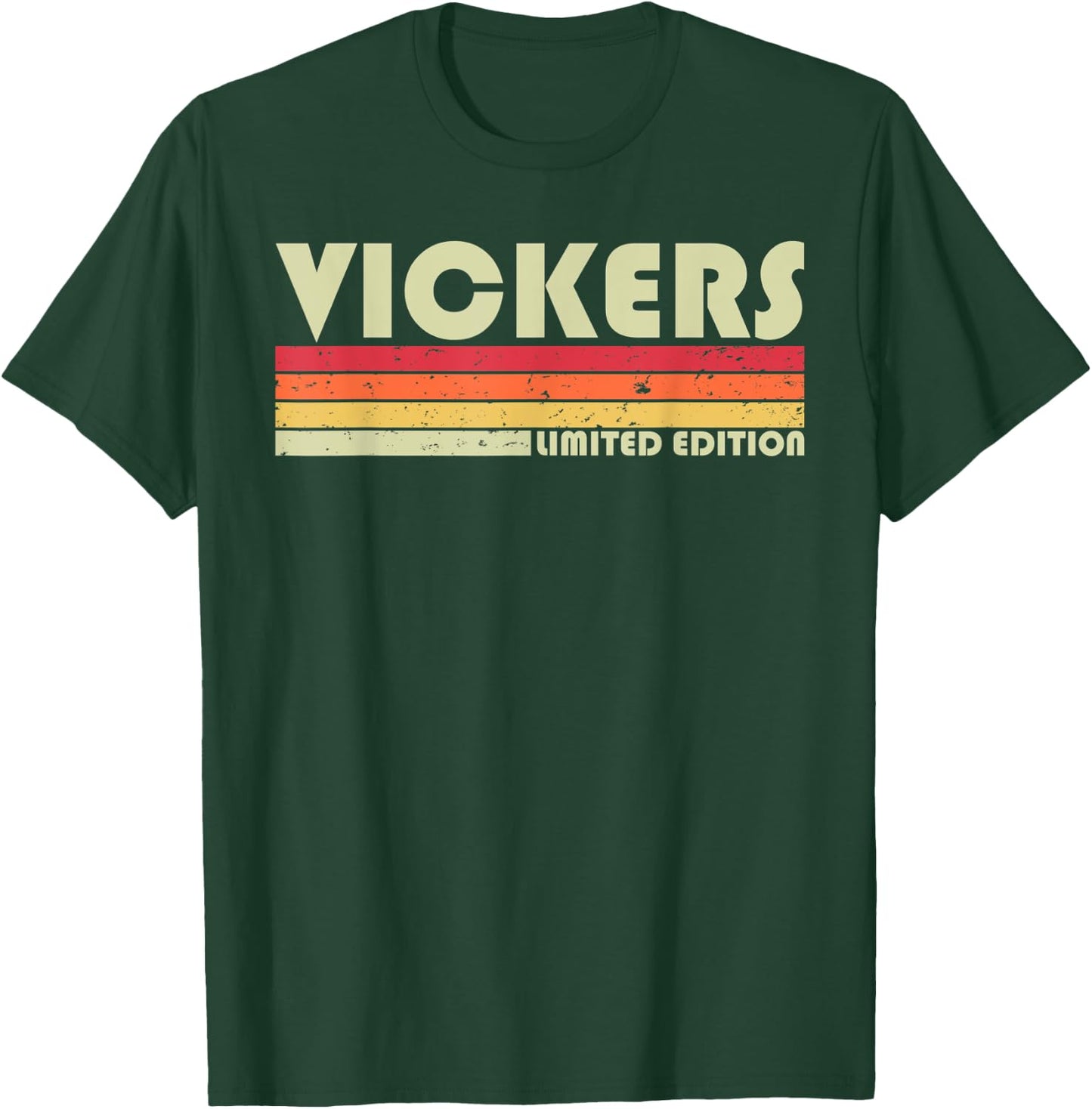 VICKERS Surname Funny Retro Vintage 80s 90s Birthday Reunion T-Shirt - T-Shirt | Forest