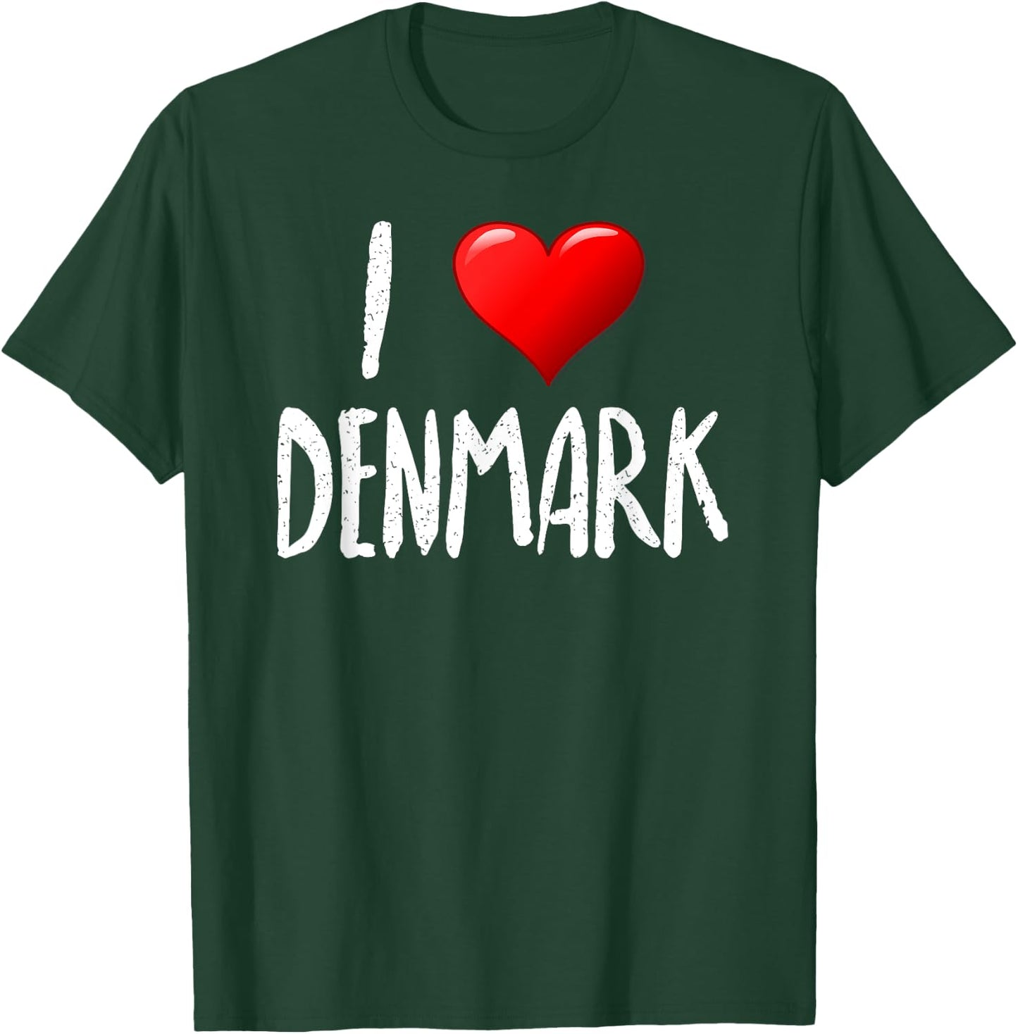 I Love Denmark- - Traveler - Souvenir T-Shirt - T-Shirt | Forest