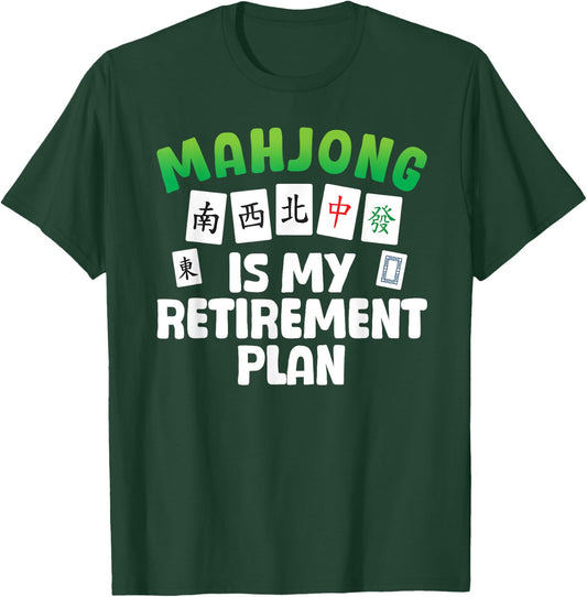 Funny Mahjong Art Women Retirement Mahjong Player T-Shirt - T-Shirt | Forest