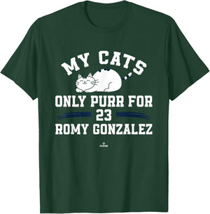 Cat Lovers for Romy Gonzalez Boston Baseball MLBPA Men Women Kids T-Shirt - T-Shirt | Forest