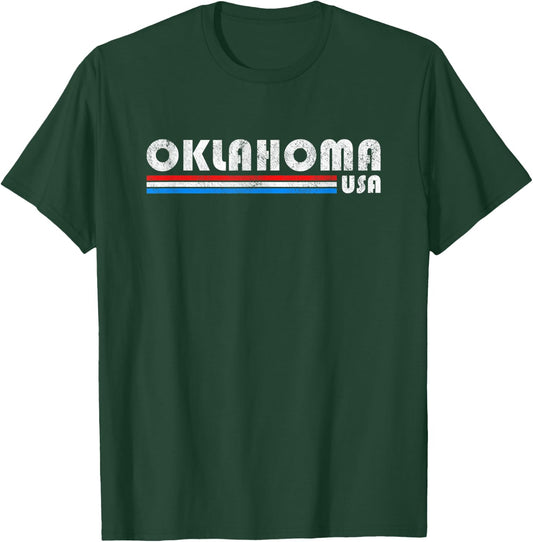Oklahoma USA Retro Vintage State Gift T-Shirt - T-Shirt | Forest