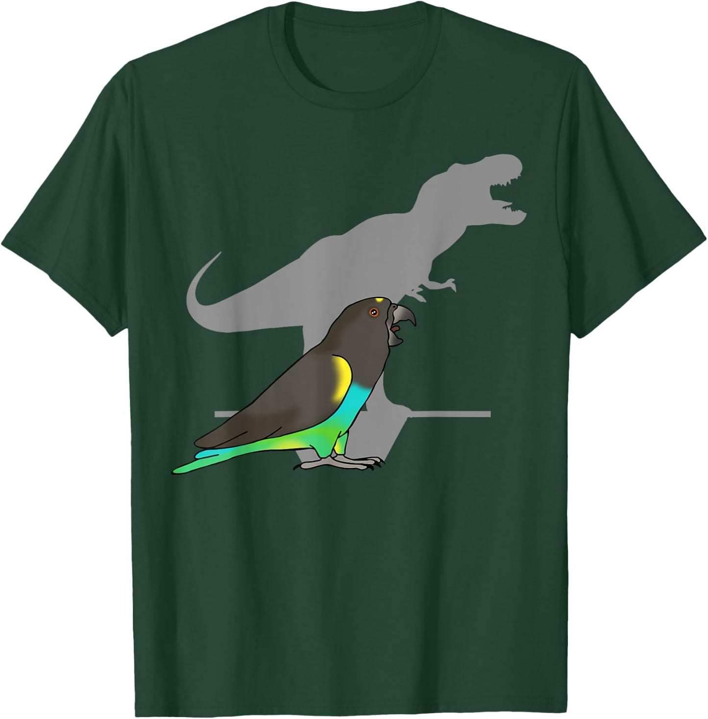 Funny Dinosaur Parrot, T-rex Meyer's Parrot, Birb memes T-Shirt - T-Shirt | Forest