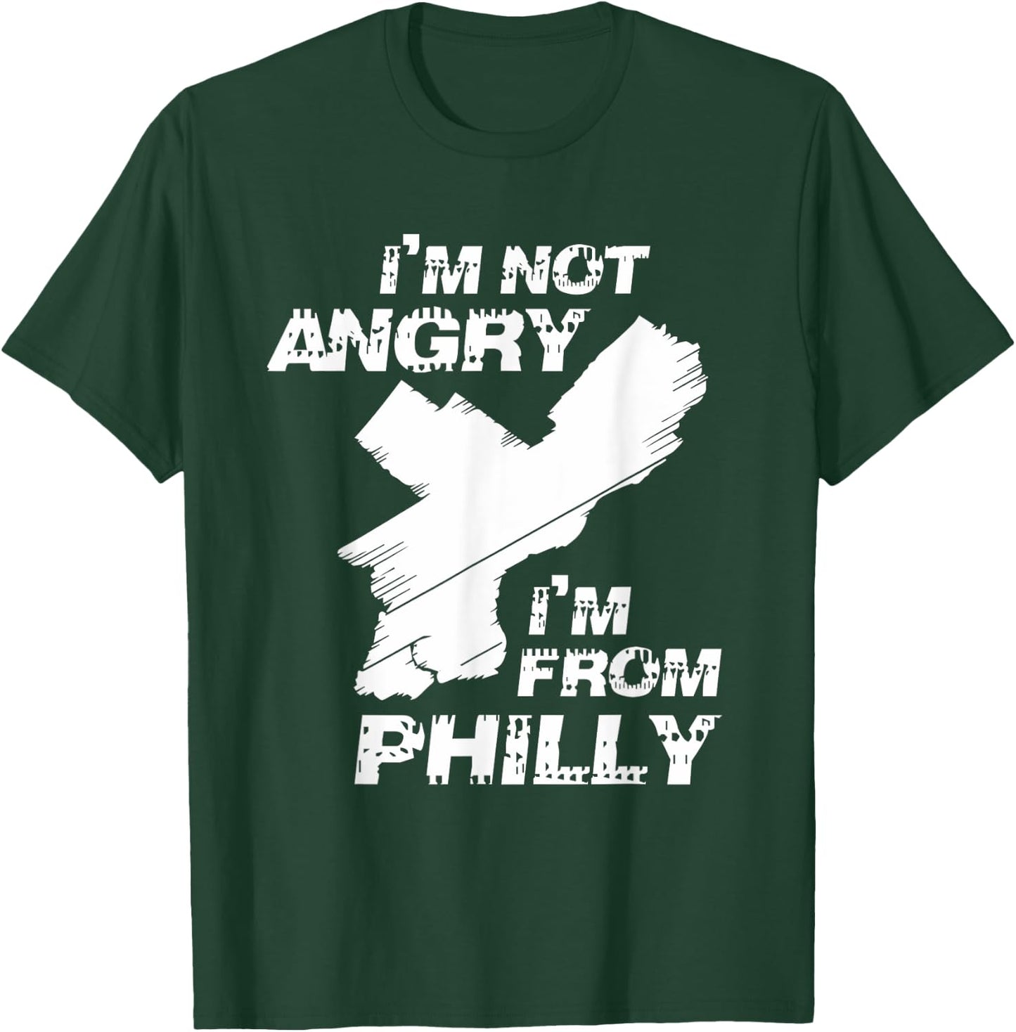 Modern I'm Not Angry I'm From Philly Adult Black Small T-Shirt - T-Shirt | Forest