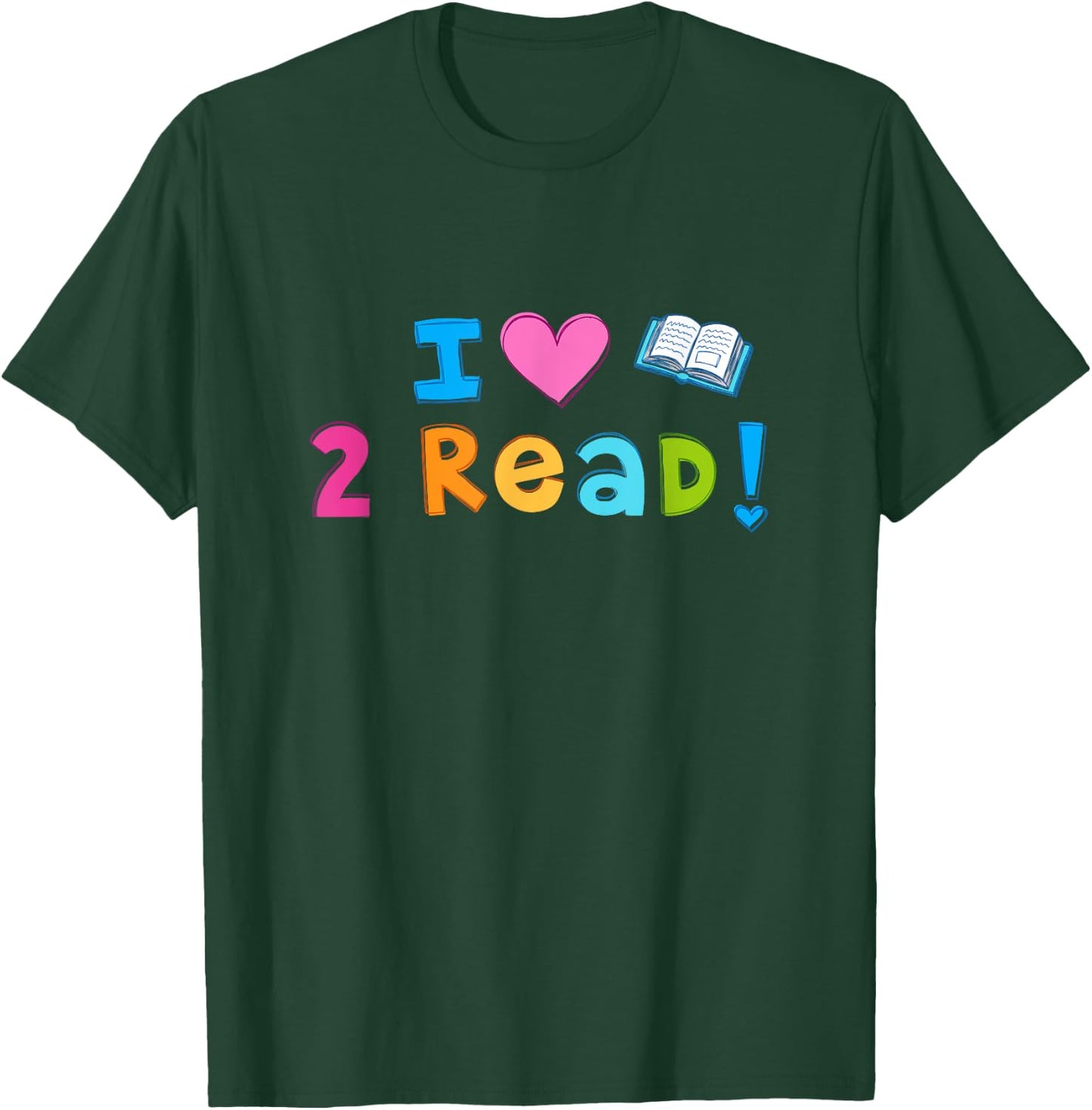 I Love To Read Cute Heart Reading 2 read T-Shirt - T-Shirt | Forest