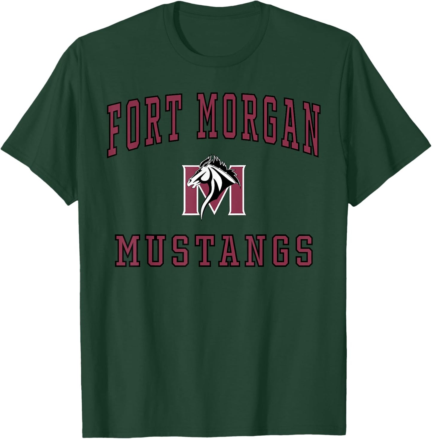 Fort Morgan High School Mustangs C1 T-Shirt - T-Shirt | Forest