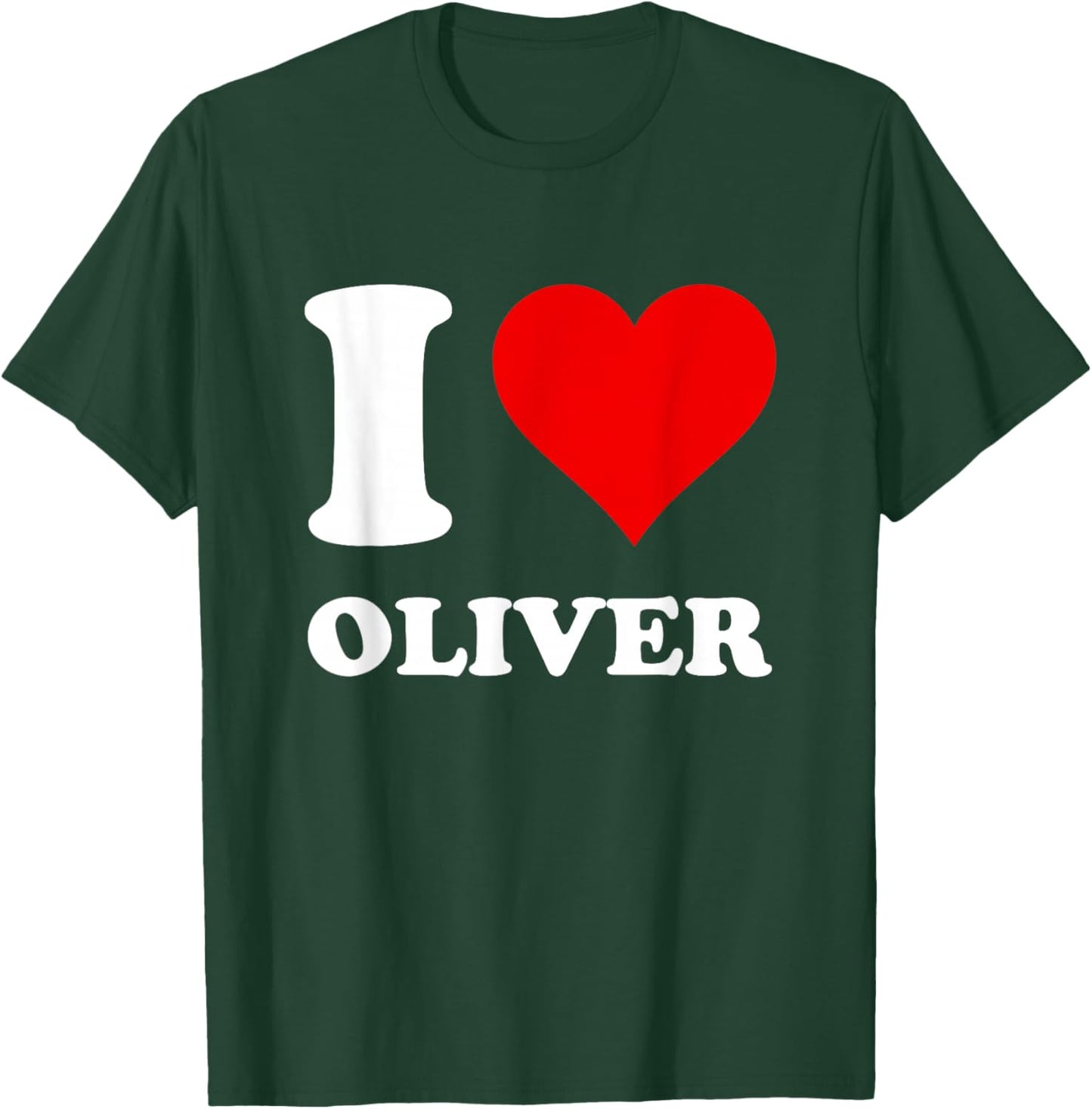 Red Heart I Love Oliver T-Shirt - T-Shirt | Forest
